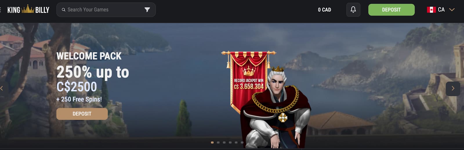 king billy casino main page