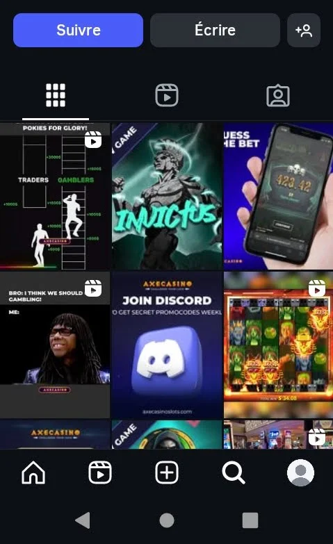 Axe Casino Réseaux Sociaux