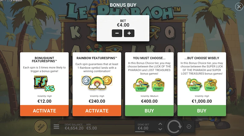 le pharaon bonus
